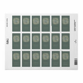 ilustración hojas abeto corona de Navidad verde ラベル (フルシート)