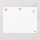 ILYの略称、バレンタインに私を愛して、ピンクのモノグラム シーズンポストカード (裏面)