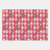 ILYウィンターグローブ赤と緑 ラッピングペーパーシート (正面3)