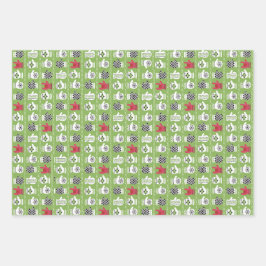 ILYウィンターグローブ赤と緑 ラッピングペーパーシート