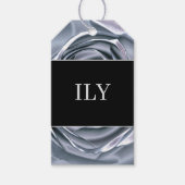 ILYメタリック銀バラアクセントギフトラベル ギフトタグ (正面)