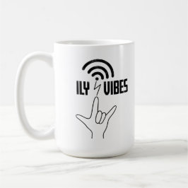ILY ヴァイブス - 手話デザイン コーヒーマグカップ