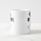 ILY ヴァイブス - 手話デザイン ジャンボコーヒーマグカップ (正面)