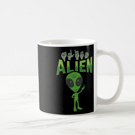 Ily Alien Asl Hand Gesture Deaf Hearing Loss Aware コーヒーマグカップ (右)