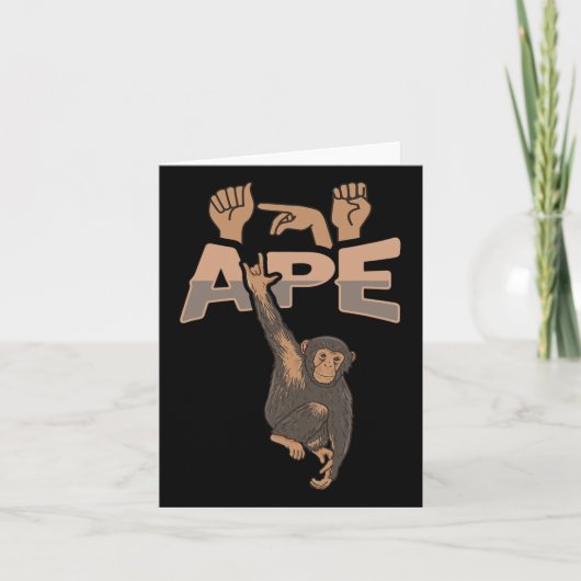 Ily Ape Asl ハンドジェスチャー 聴覚障害者 聴力損失認識 カード (正面)