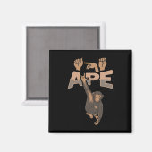 Ily Ape Asl Hand Gesture Deaf Hearing Loss Awarene マグネット (正面/裏面)