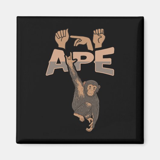 Ily Ape Asl Hand Gesture Deaf Hearing Loss Awarene マグネット (正面)
