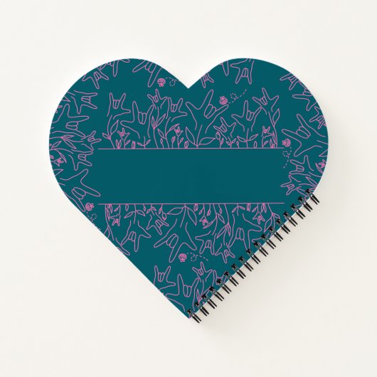 ILY Bloom - Custom Name ASL Design ノートブック (裏面)