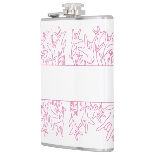 ILY Bloom - Custom Name ASL Design フラスク (左)