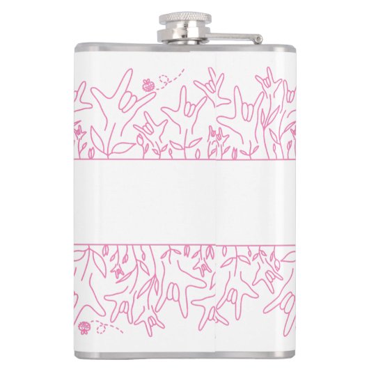 ILY Bloom - Custom Name ASL Design フラスク (裏面)