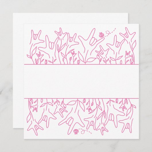 ILY Bloom - Custom Name ASL Design 招待状 (正面/裏面)