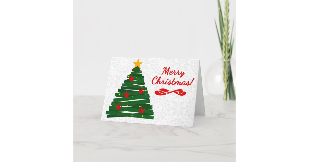 Ily Handshapeのオーナメントが付いているaslのクリスマスツリーカード シーズンカード Zazzle Co Jp