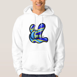 ILY-Handzeichen mit Deafflag Design パーカ