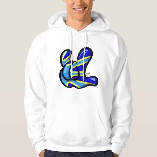 ILY-Handzeichen mit Deafflag Design パーカ (正面)