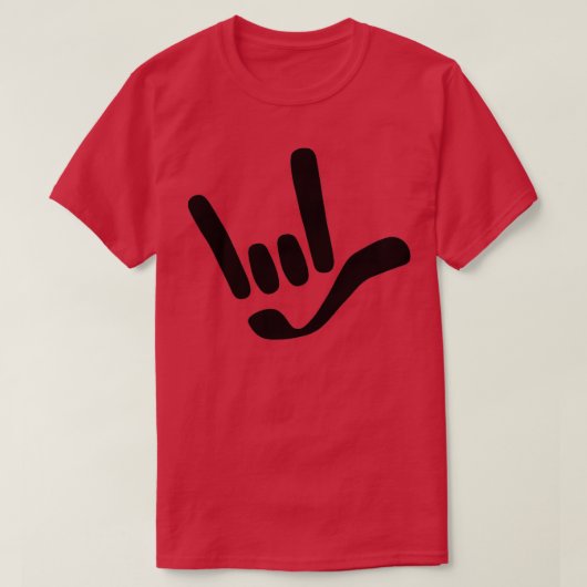 ILY I Love You ASL American Sign Languageデザイン Tシャツ (デザイン正面)
