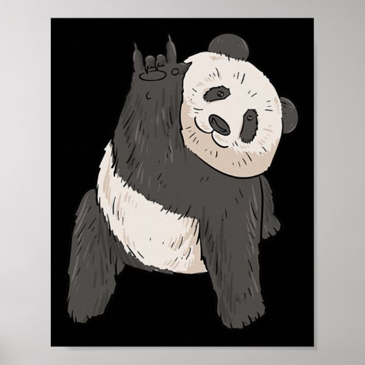 ILY Panda ASLハンドジェスチャーろう難聴を認識 ポスター (正面)
