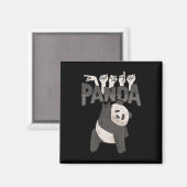 ILY Panda ASLハンドジェスチャーろう難聴を認識 マグネット (正面/裏面)