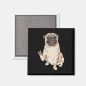 ILY PUG犬ASL手ジェスチャーろう聴覚喪失阿波 マグネット (正面/裏面)