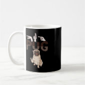 ILY Pug ASLハンドジェスチャーろう難聴Awarene コーヒーマグカップ (左)