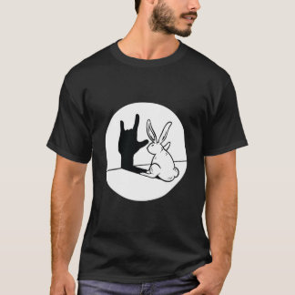 ILY Rabbit ASLハンドジェスチャーろう難聴Awar Tシャツ