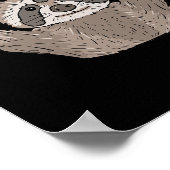 ILY Raccoon ASLハンドジェスチャーろう難聴Awa ポスター (角)