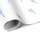 ILY Sketchy Hands Blue - Hanukkah ラッピングペーパー (ロールコーナー)