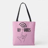 ILY Vibes - 手話デザイン トートバッグ (裏面)