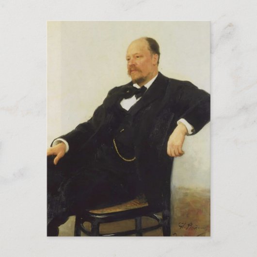 Ilya Repin – 作曲家Anatoly Lyadovのポートレート ポストカード (正面)