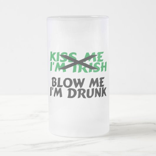 Imがアイルランド語私を酔ったIm吹く私に接吻して下さい フロストグラスビールジョッキ (中央)