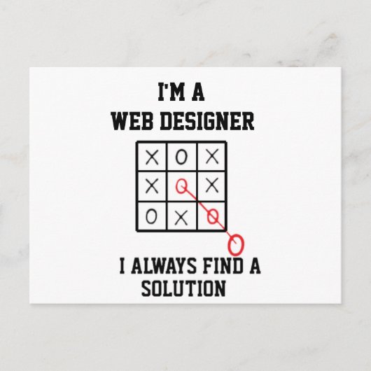 Imくもの巣デザイナー私はいつも解決策を見つける ポストカード (正面)