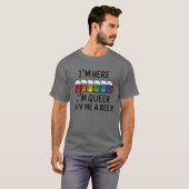 ImここIm同性愛者,Imここ買Im同性愛者AビールQ Tシャツ (正面フル)