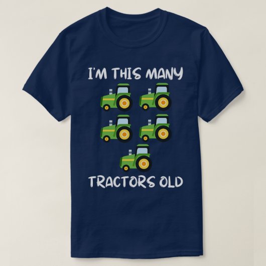 Imこの多くのトラクター古い5年4ファームテーマB Tシャツ (デザイン正面)