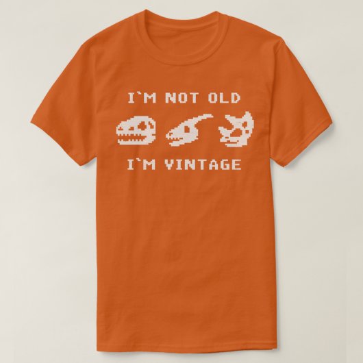 Imは古くないImヴィンテージおもしろい骨 Tシャツ (デザイン正面)