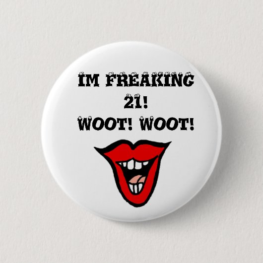 Imひどく神経質になる21! Woot! Woot! 缶バッジ (正面)