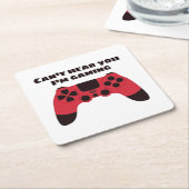 Imゲーマーが聞こえおもしろいない スクエアペーパーコースター (アングル)