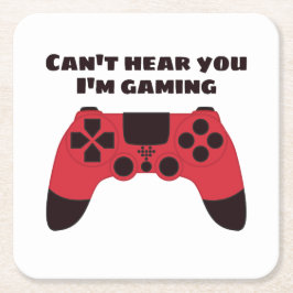 Imゲーマーが聞こえおもしろいない スクエアペーパーコースター