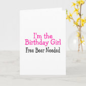 IMザ誕生日ガールフリービール カード (黄色い花)
