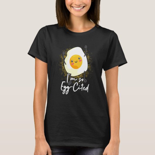 Imソーエッグ引用卵パン朝食テーマ Tシャツ (正面)