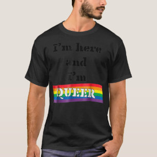 IMヒア&同性愛者LGBTQゲイフラグレインボープライドsas Tシャツ