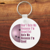 ImビューティフルImグッドボーリングピンク キーホルダー (正面)