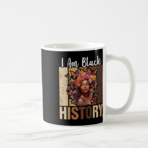 Imブラックヒストリー月ブラックメラニンAfro女の子が コーヒーマグカップ