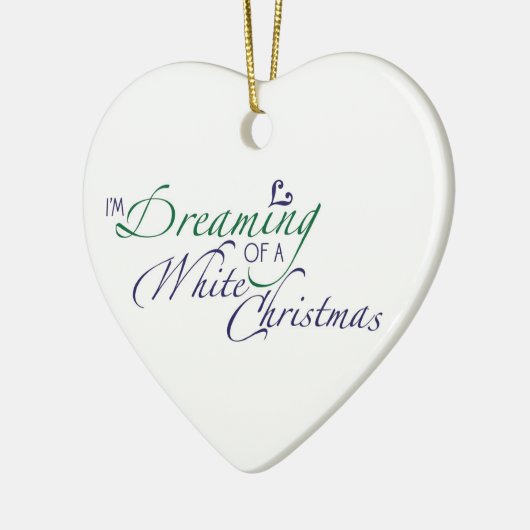 Imホワイトクリスマスのオーナメントの夢を見ます セラミックオーナメント (左)