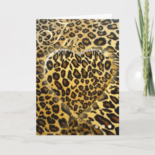 Imワイルドウィーキユーアニマルプリントバレンティヌカード シーズンカード (正面)