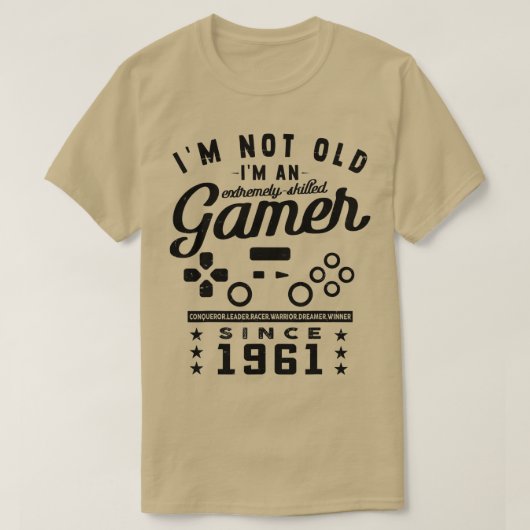 Im古くないIm熟練した1961ビデオゲームGaming Tシャツ (デザイン正面)