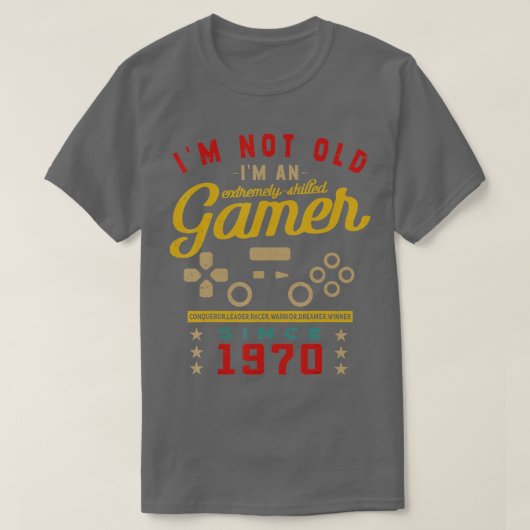 Im古くないIm熟練した1970ビデオゲームGaming 1 Tシャツ (デザイン正面)