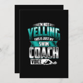 Im叫ばないスイムコーチボイススイーおもしろいミング 招待状 (正面/裏面)