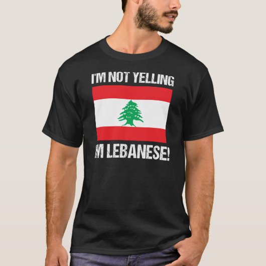 Im叫んでないImレバノンカントリー国旗レバノン Tシャツ (正面)