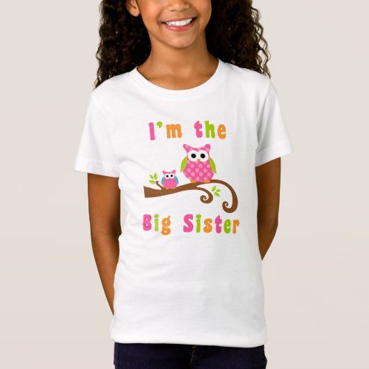Im姉のかわいいピンクのフクロウ Tシャツ (正面)