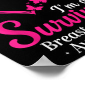 Im生存乳癌認識度女性ピンクH ポスター (角)