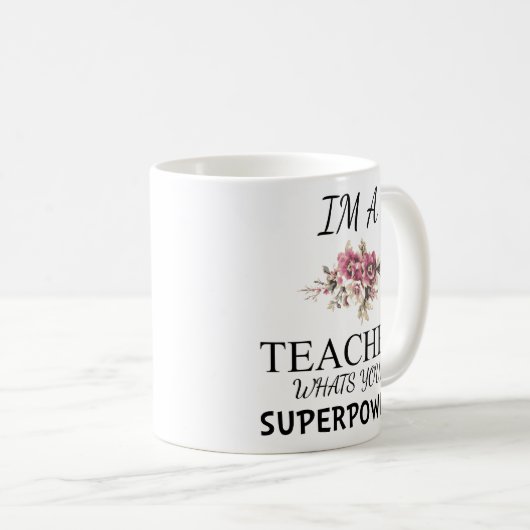 Im美しい花柄の先生の超出力のマグ コーヒーマグカップ (正面右)